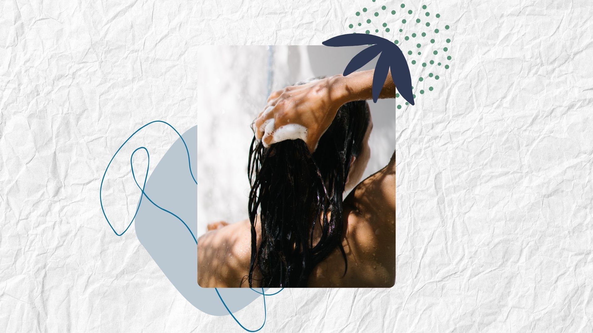 an image of a woman washing her hair on a white background