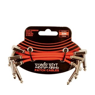 A pack of three Ernie Ball Flat Ribbon patch cables