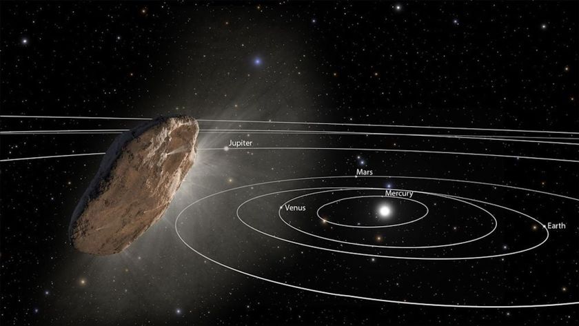 an illustration of an interstellar object passing through our solar system