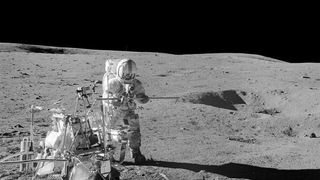 On Feb. 6, 1971, NASA astronaut Al Shepard became the first person to play golf on the moon during the Apollo 14 mission. Shepard had smuggled a six-iron head to the moon and attached it to a lunar excavation tool to create a makeshift golf club. He then used it to whack two golf balls. One ball went into a crater, and he claimed the second one kept going for miles and miles.