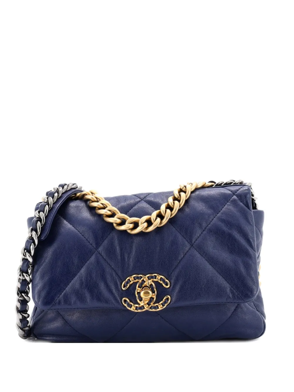 Chanel Pre-Owned 19 Flap Bag Quilted Leather Medium Crossbody Bag | One Size