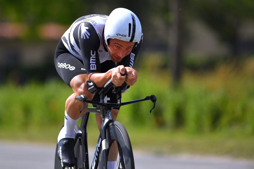INGELMUNSTER BELGIUM JUNE 16 Victor Campenaerts of Belgium during the 122th Belgian Road Championship 2021 Mens Individual Time Trial a 376km race from Ingelmunster to Ingelmunster ITT bkingelmunster belgiancycling on June 16 2021 in Ingelmunster Belgium Photo by Luc ClaessenGetty Images