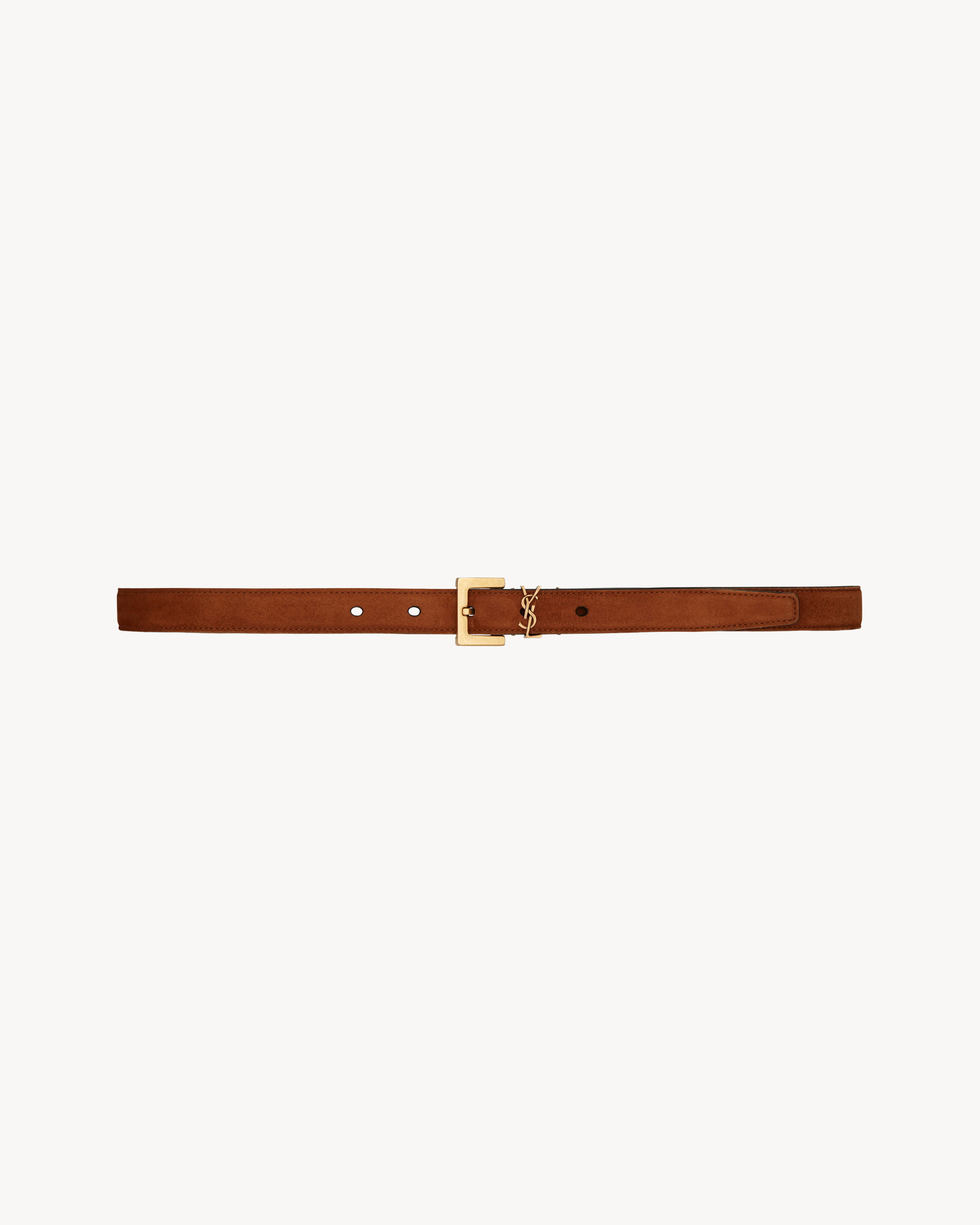 Cassandre Thin Belt With Square Buckle in Suede