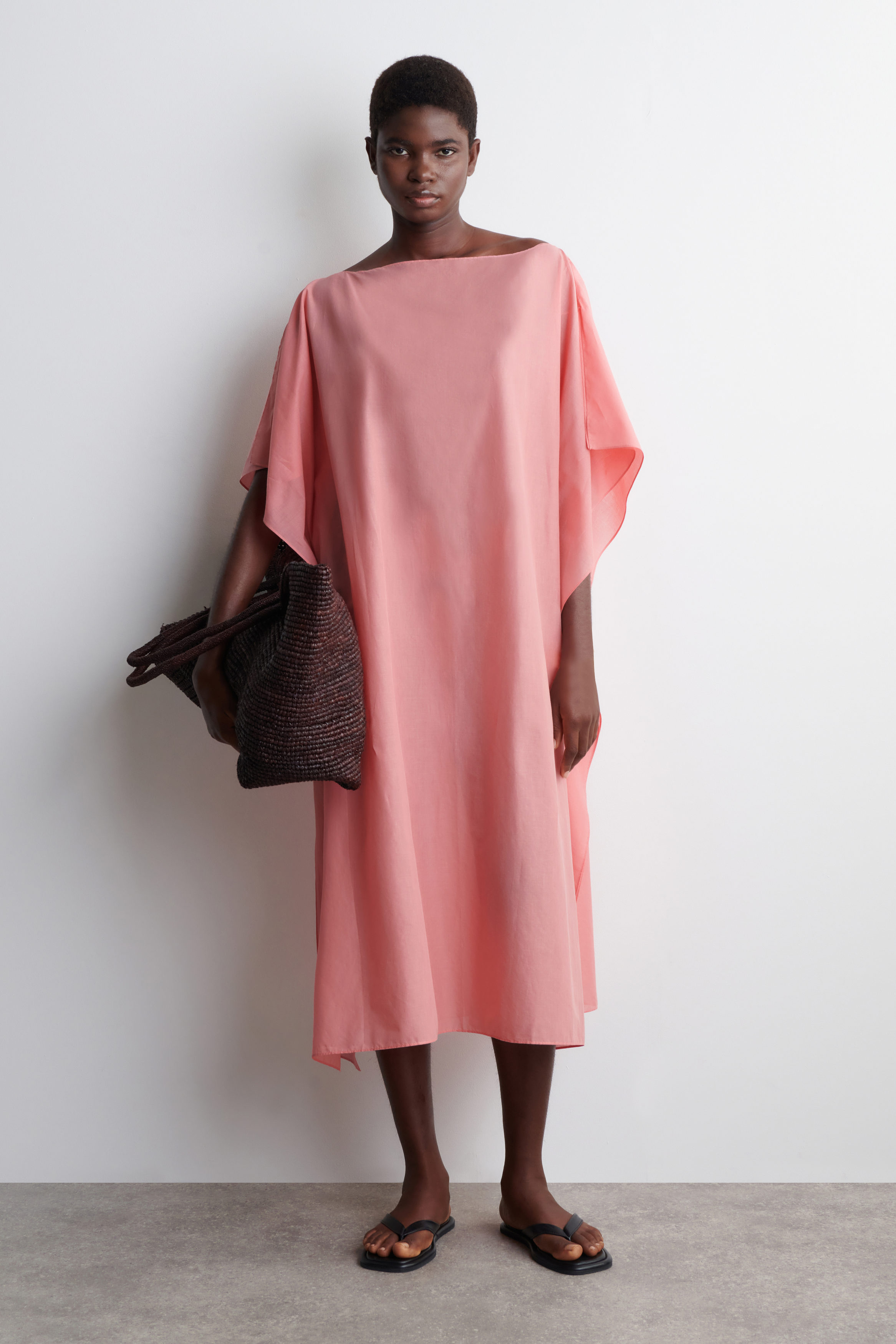 Draped Cotton Kaftan