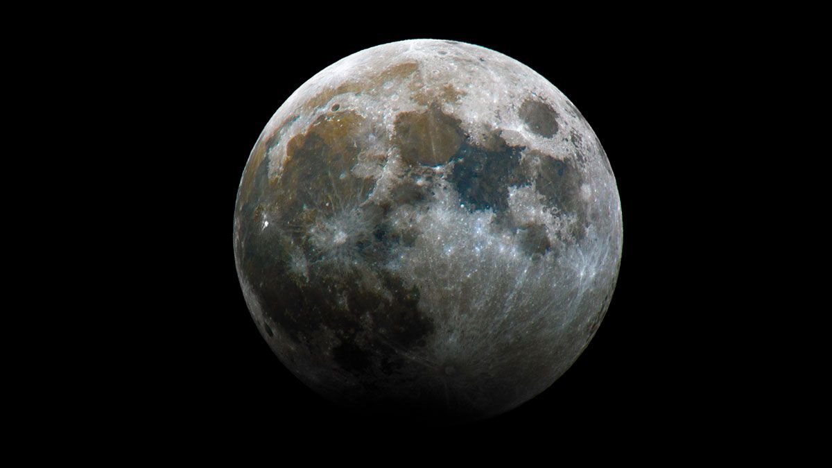 A high definition image of a full moon during a partial lunar eclipse.