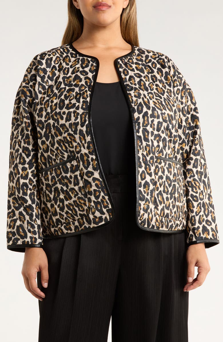 Reversible Leopard Print Quilted Jacket