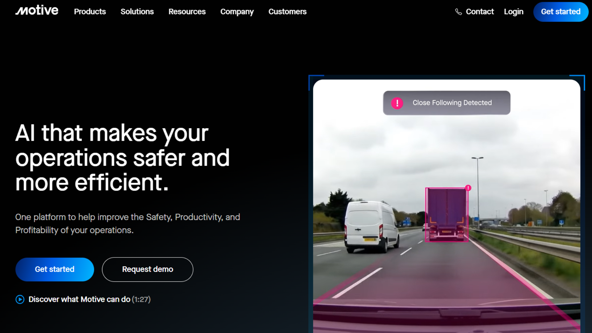 Motive fleet management home page