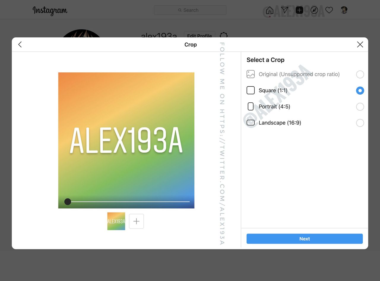 Instagram desktop development