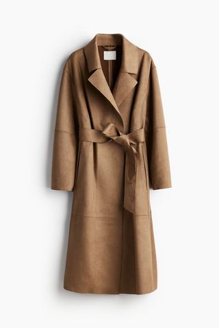 Napped Tie-Belt Coat