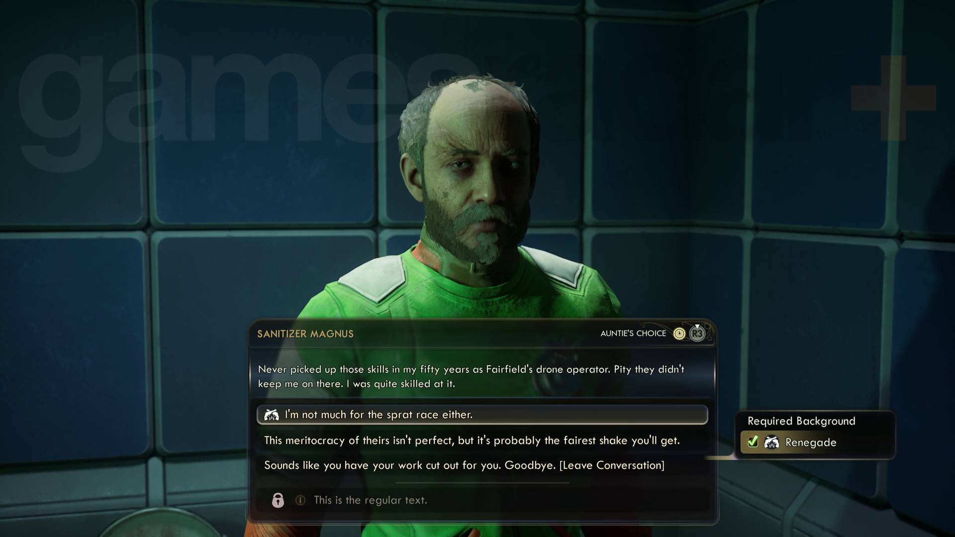 The Outer Worlds 2 renegade background dialogue