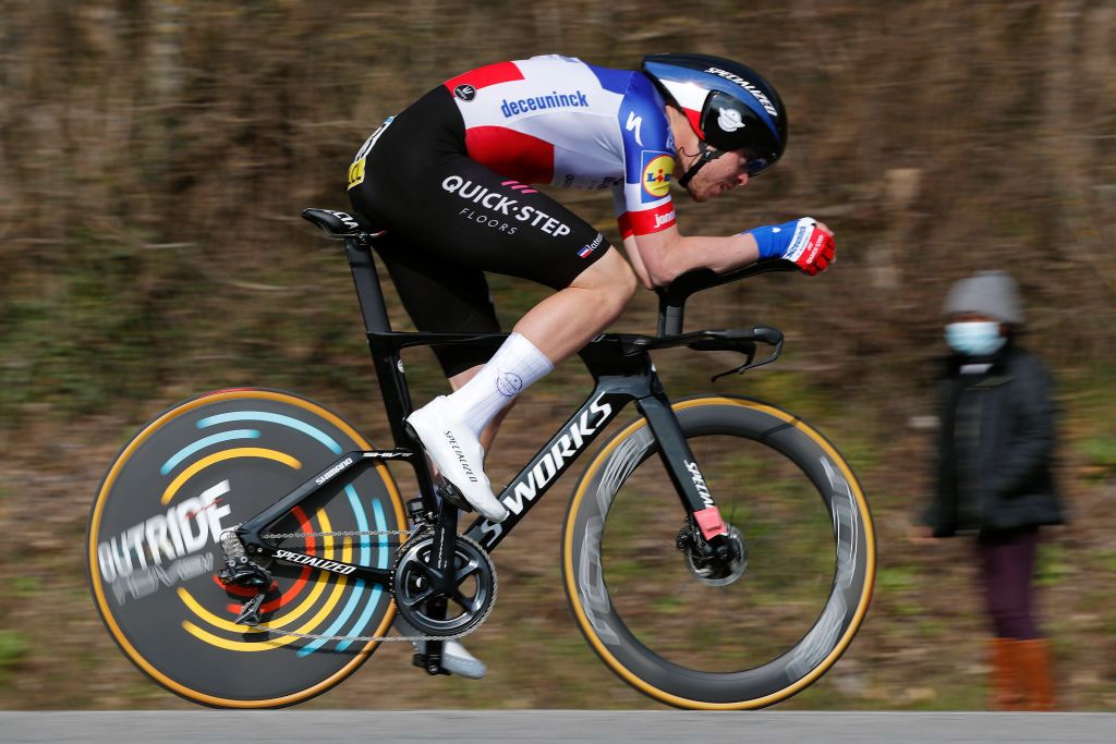 GIEN FRANCE MARCH 09 Remi Cavagna of France and Team Deceuninck QuickStep during the 79th Paris Nice 2021 Stage 3 a 144km Individual Time Trial stage from Gien to Gien 147m ITT ParisNice on March 09 2021 in Gien France Photo by Bas CzerwinskiGetty Images