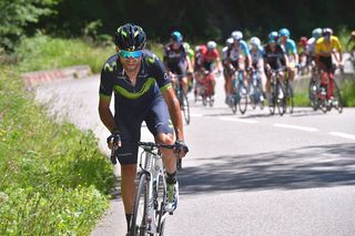 Alejandro Valverde stretches his legs at the Critérium du Dauphiné