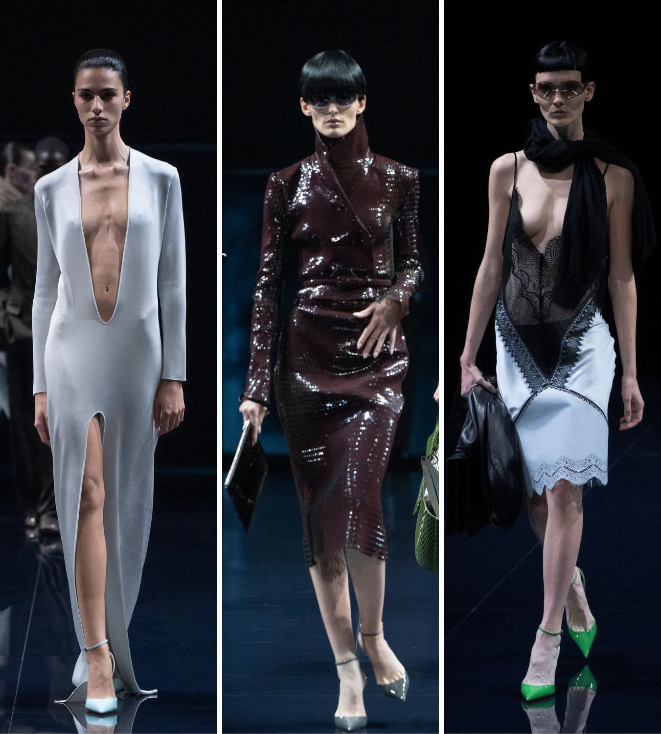 models on the catwalk at the tom ford ss26 show
