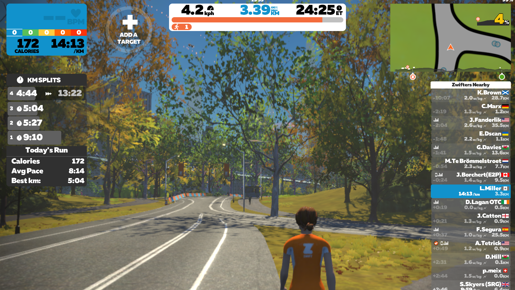 a photo of the Zwift app platform
