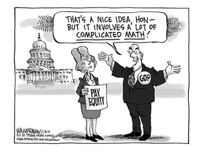 Editorial cartoon GOP pay equity