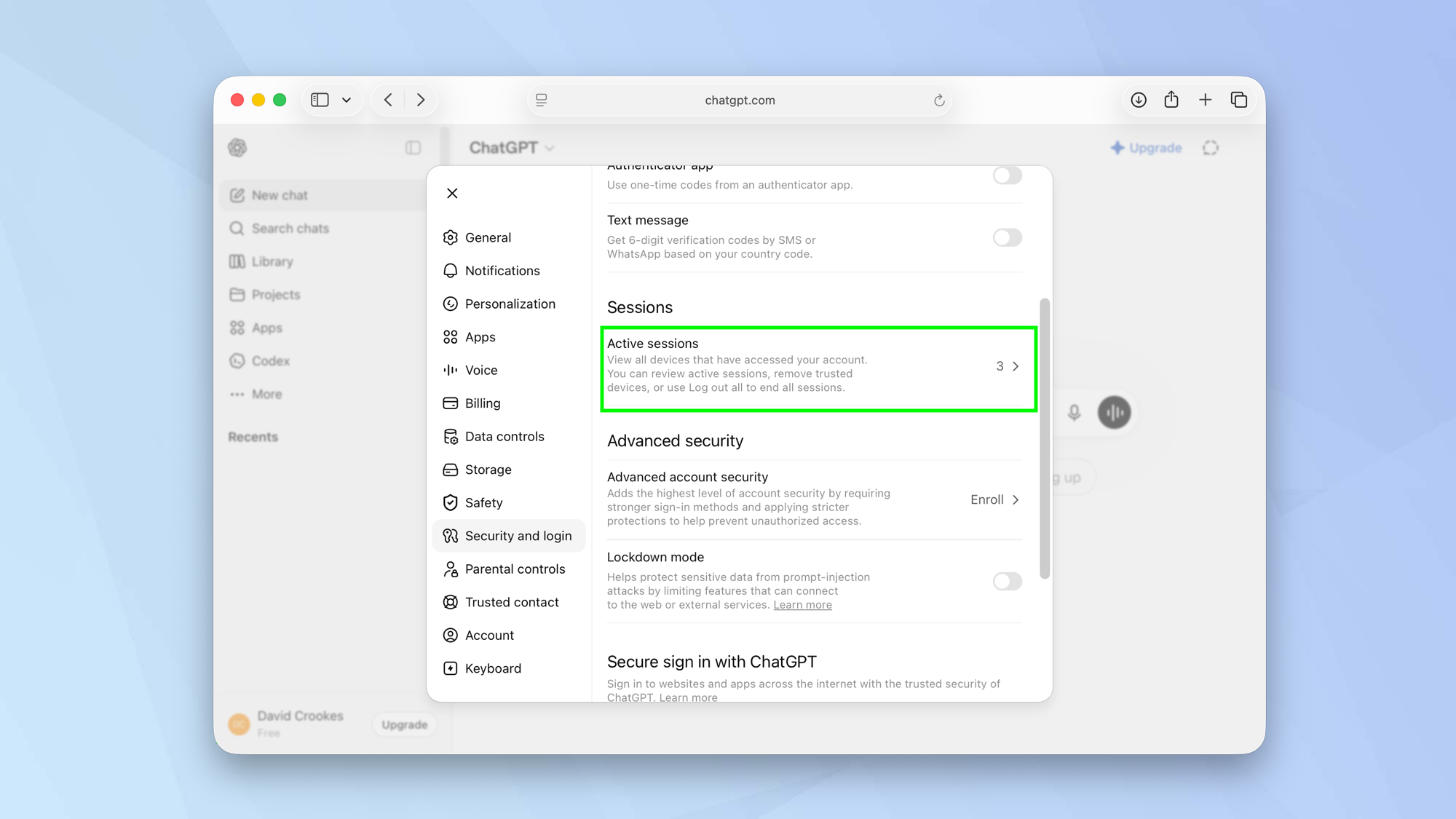 How to sign out of your ChatGPT account on other device