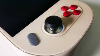Closeup of Ayaneo 2S thumbstick and face buttons