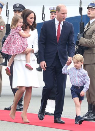 Prince William, Kate Middleton, Prince George, and Princess Charlotte on tour in Germany and Poland in 2017