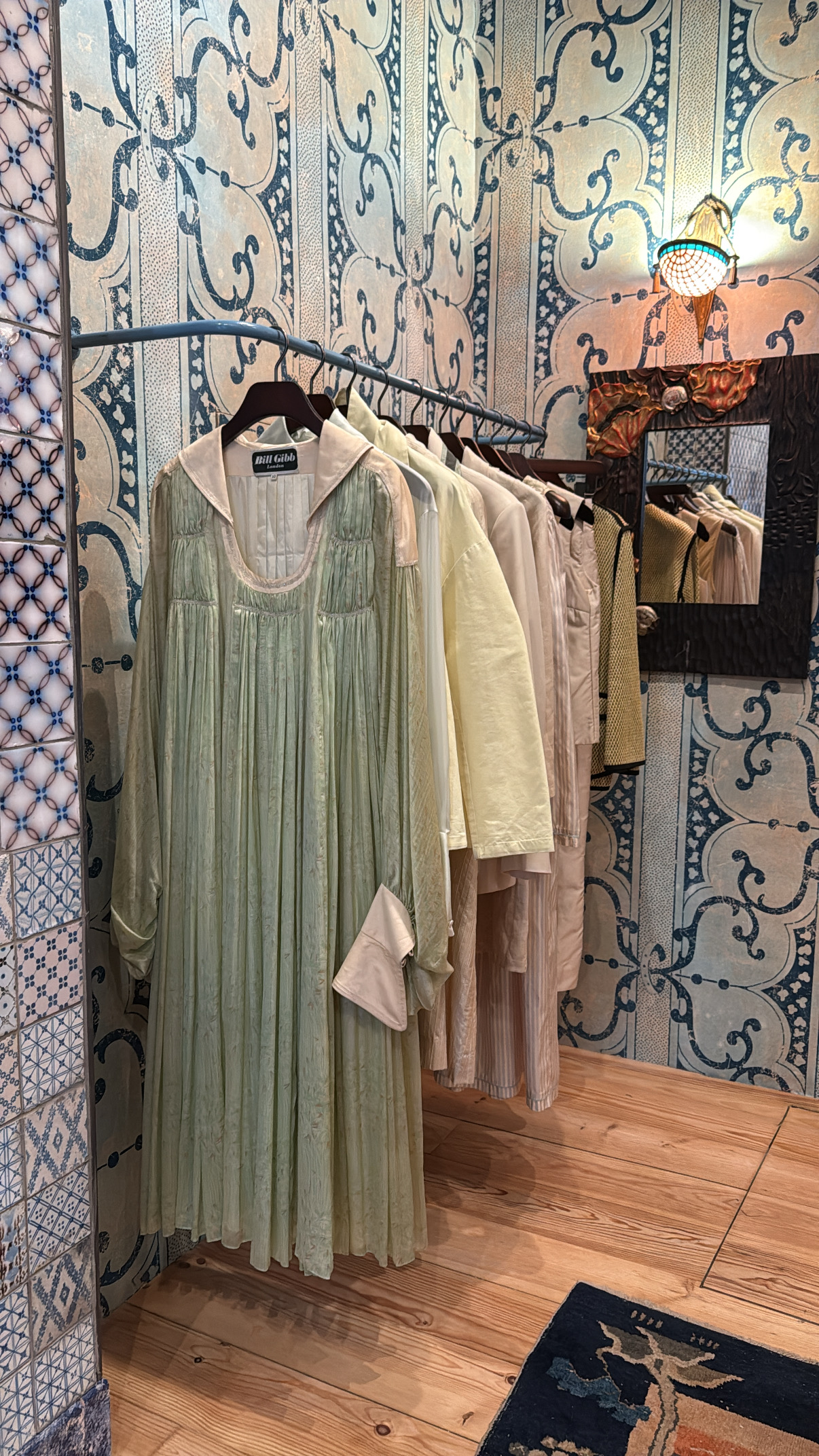 A clothing rack inside Desert Vintage, one of the best vintage stores in Paris.