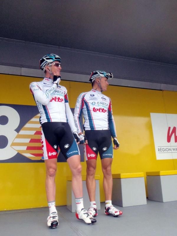 Philippe Gilbert awaits his Omega Pharma-Lotto teammates