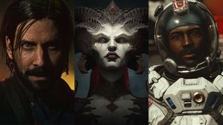 Alan Wake 2, Diablo 4, and Starfield composite image