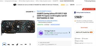 Newegg listing for a graphics card.