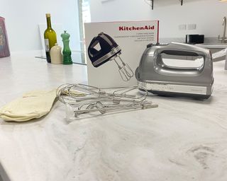 Image of KitchenAid 9 speed mixer during unboxing process
