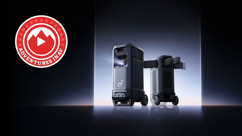 Anker mobile home cinema with Adventures in AV logo