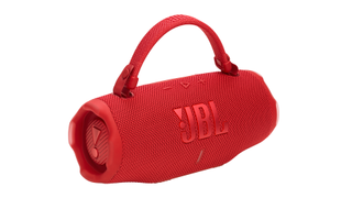 JBL Charge 6 in red with carry strap