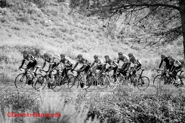 Garmin-Barracuda train in the Spanish hills around Calpe, Spain