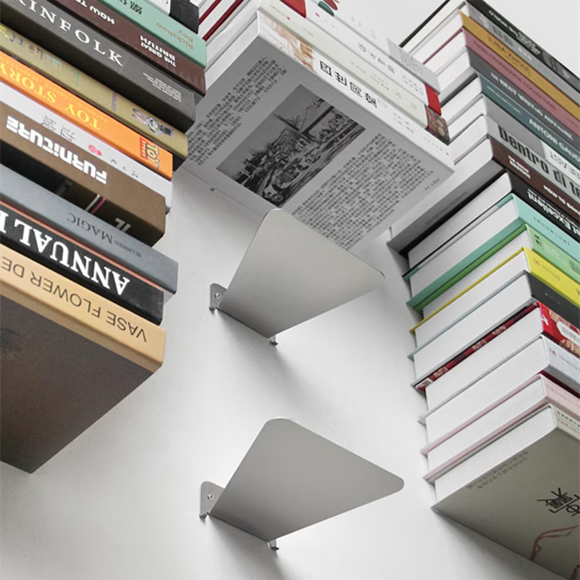 Invisible Floating Metal Hidden Bookshelves 