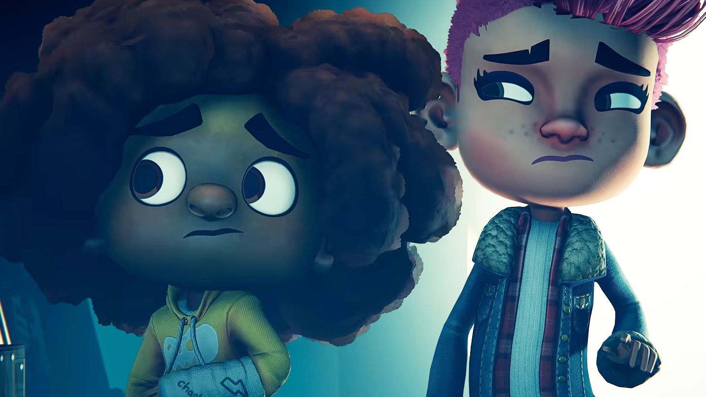 Two kids lookin' scared
