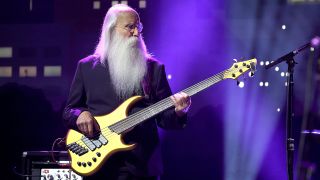 Leland Sklar performs with Lyle Lovett during an "Austin City Limits" taping at ACL Live on August 24, 2022 in Austin, Texas.