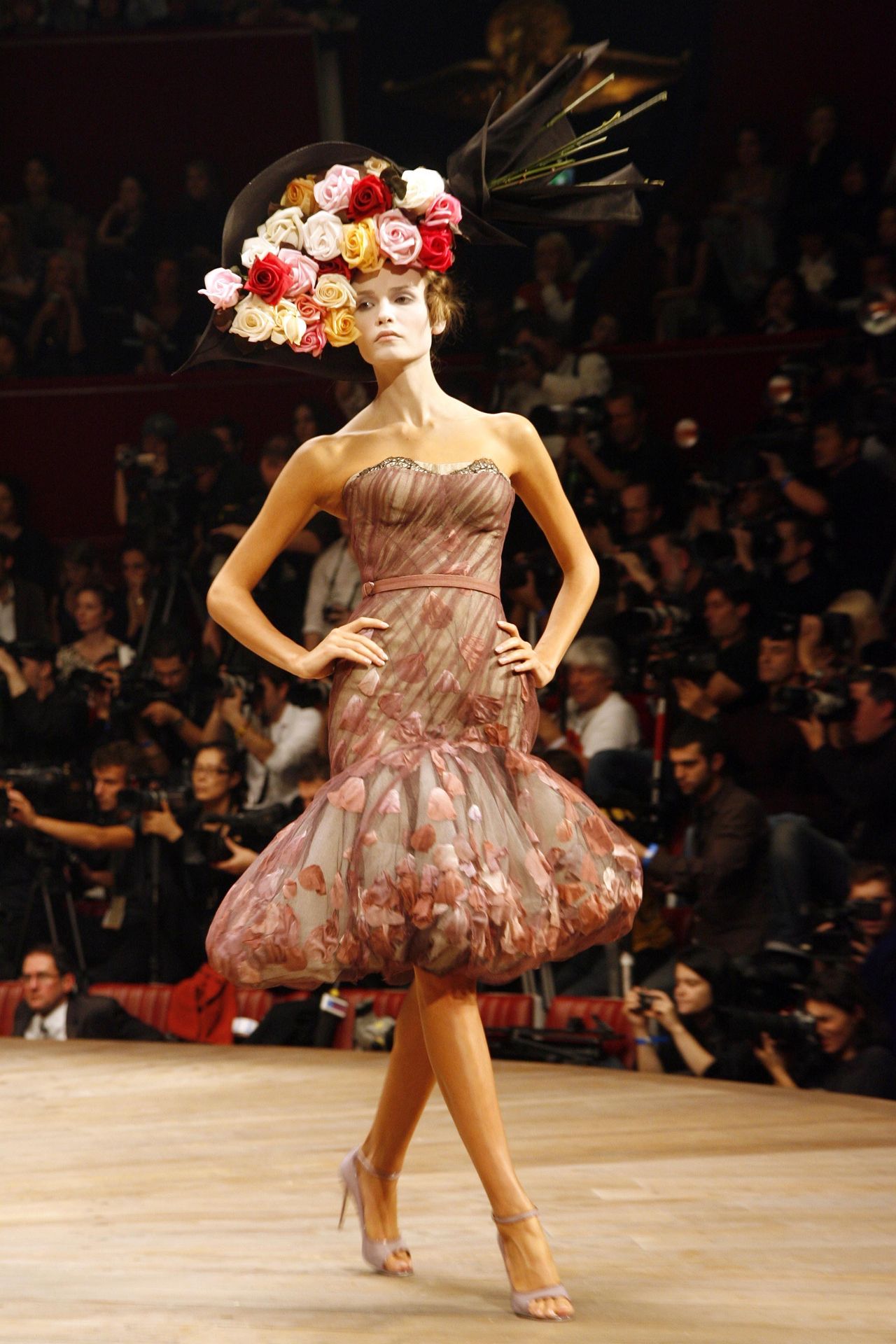 Models on a catwalk