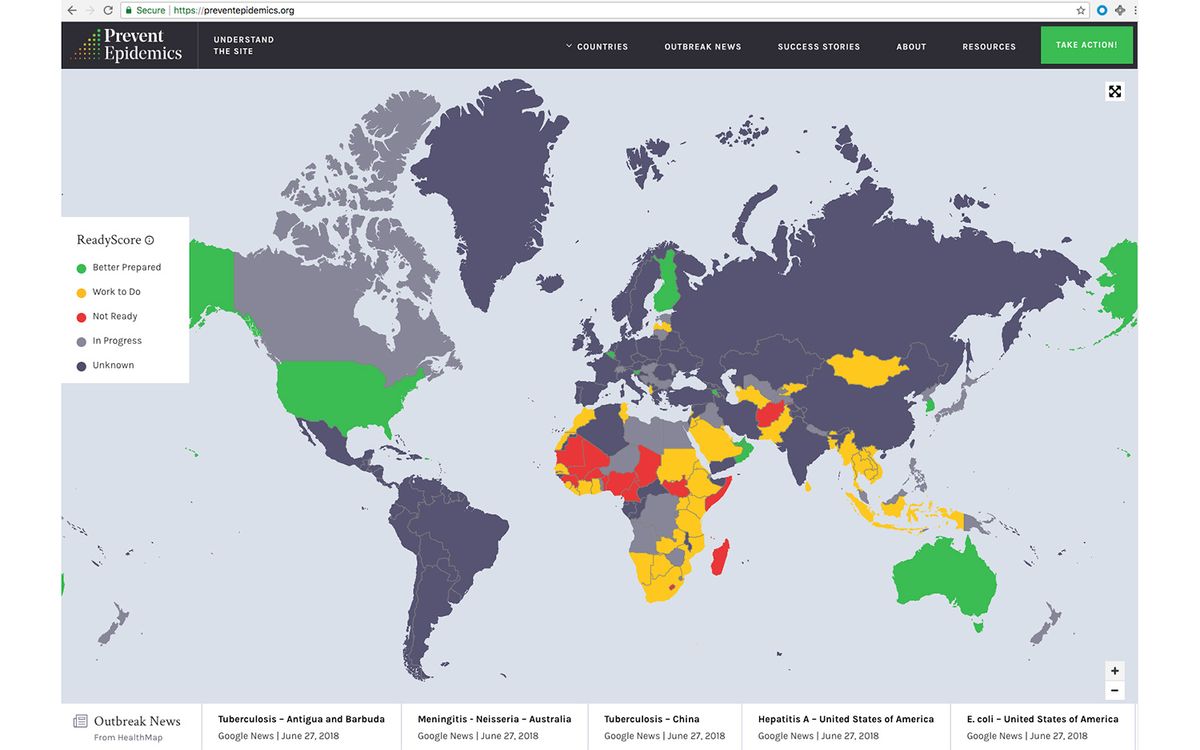 A new website, PreventEpidemics.org, provides information about how prepared a country is to find, stop and prevent epidemics.