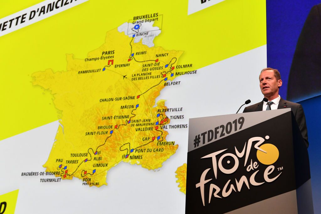 Tour de France director Christian Prudhomme unveils the route for the 2019 edition
