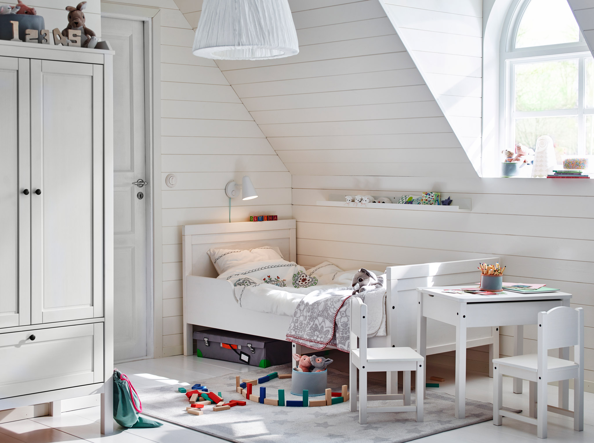 Child's bedroom painted white