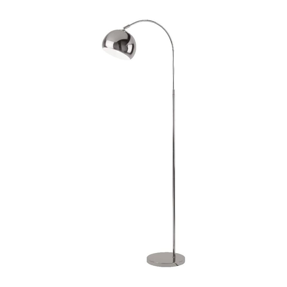 Polished Chrome Retro Dome Head Arching Floor Lamp