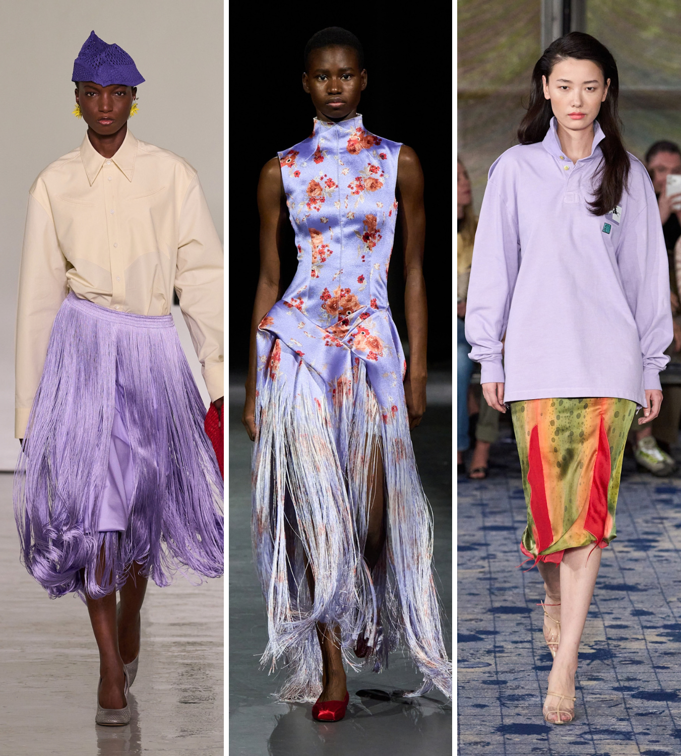 SS27 trends to wear now: lilac Bottega Veneta/ Erdem/ Conner Ives runway
