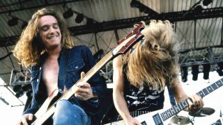 Metallica onstage at the Monsters Of Rock festival in 1985