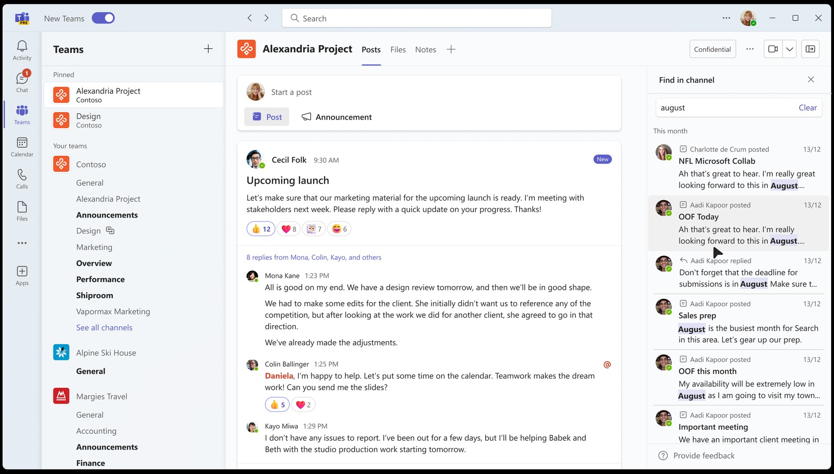 Sucherlebnis für Microsoft Teams