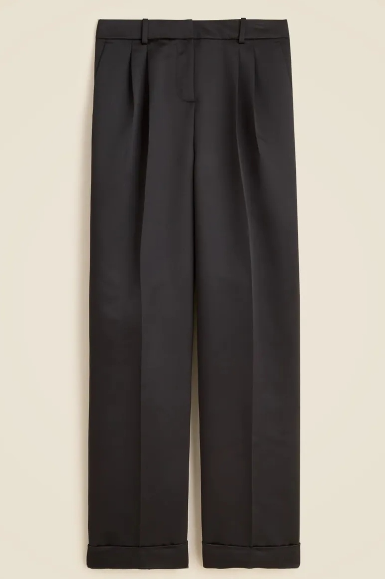 J.Crew, Wide-Leg Pleated Pant in Duchesse Satin