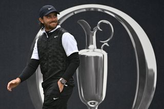 Tommy Fleetwood on the first tee at the 151st Open