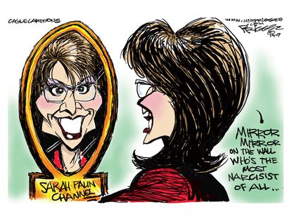 Editorial cartoon Sarah Palin television