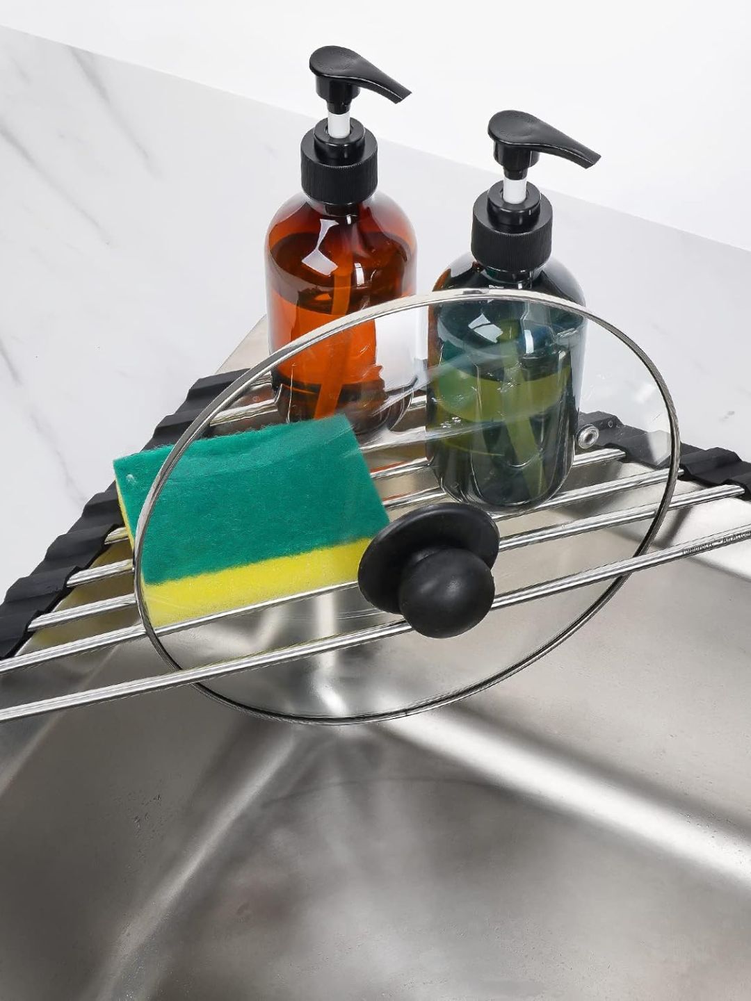 Tomorotec, Triangle Roll-Up Dish Drying Rack for Sink Corner