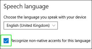 Check 'recognize non-native accents'