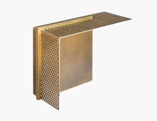pedestal table made out of Gold-bronze medal brass