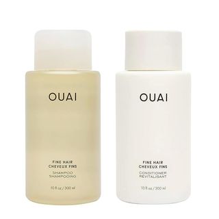 OUAI, Ouai Fine Shampoo and Conditioner Set - Sulfate Free Shampoo and Conditioner for Fine Hair - Made With Keratin, Marshmallow Root, Shea Butter 
Avocado Oil - Free of Parabens 
Phthalates (10 Fl Oz)