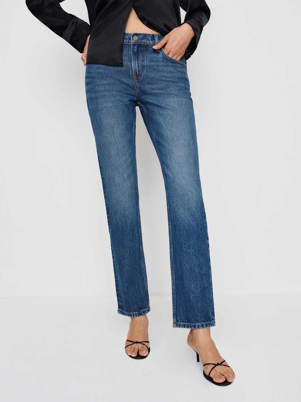 Luca Stretch Low Rise Slim Straight Cropped Jeans