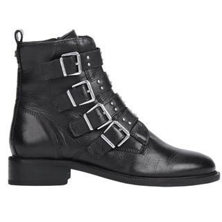 black buckled boots